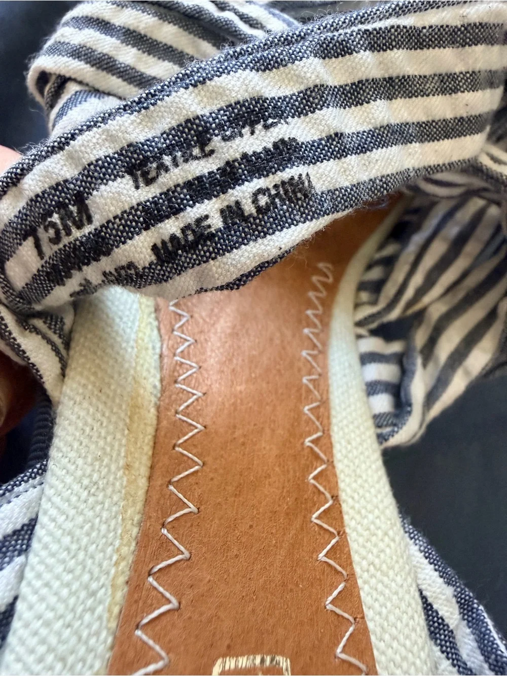 Sperry Striped Wrap Sandal Wedges - Blue/White